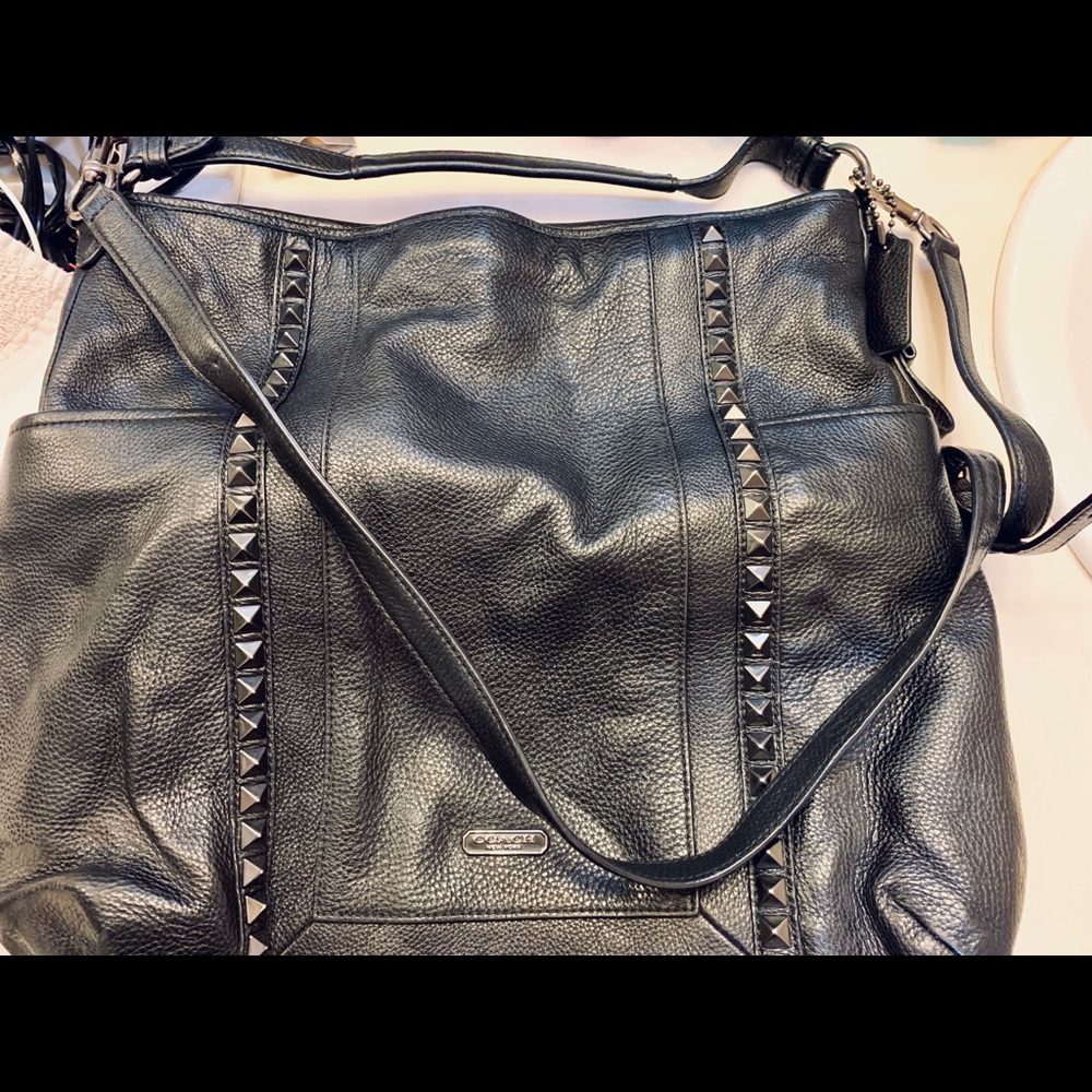 Coach tote bag large/black/studded